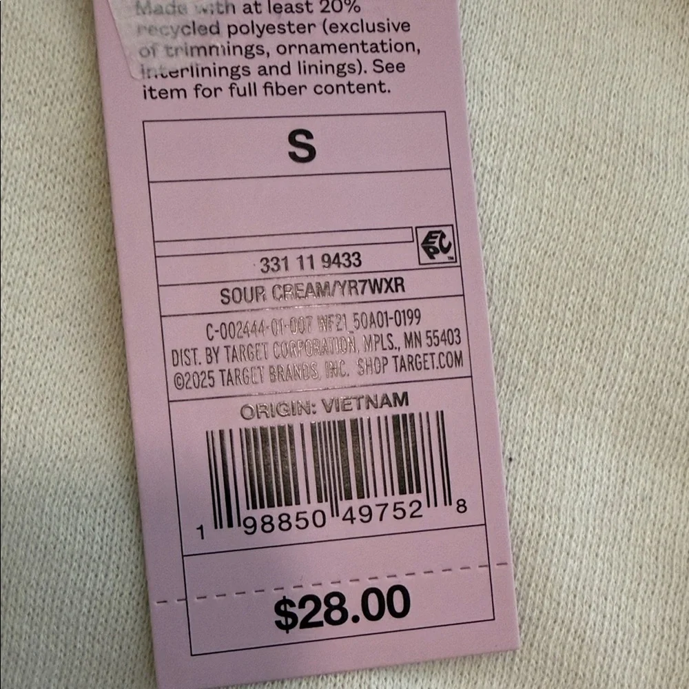 Wild Fable Cream Hoodie with Black Graphic - Picture 3 of 5